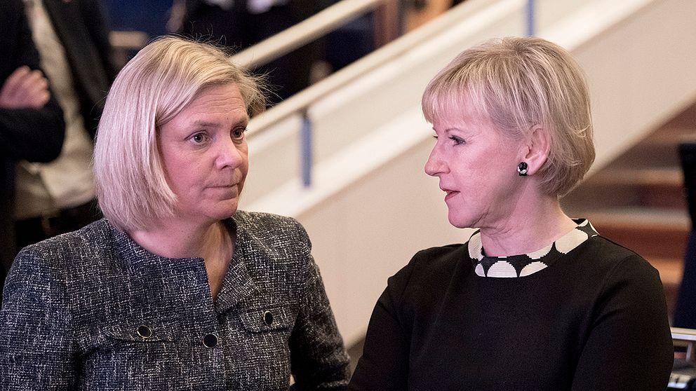 Finansminister Magdalena Andersson och utrikesminister Margot Wallström vid Socialdemokraternas partikongress.