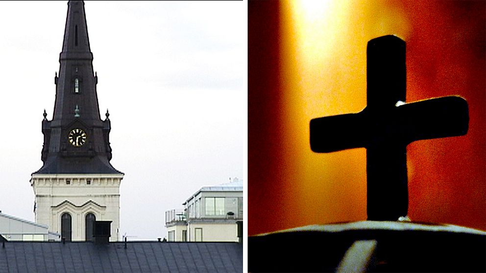 Kors och kyrkotorn
