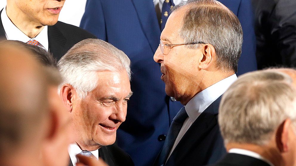 USA:s utrikesminister Rex Tillerson och Rysslands utrikesminister Sergej Lavrov.