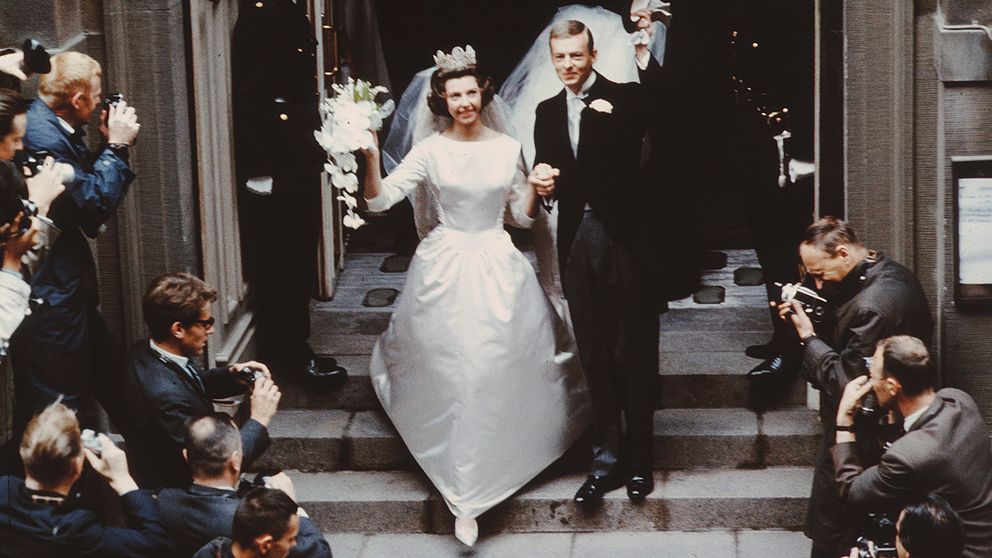 Prinsessan Desirée och Niclas Silfverschiöld gifter sig 1964.