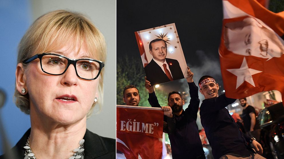 Sveriges utrikesminister Margot Wallström anser att det kan ses som ett bakslag att det inte fanns en majoritet för ja-sidan i de stora turkiska städerna.