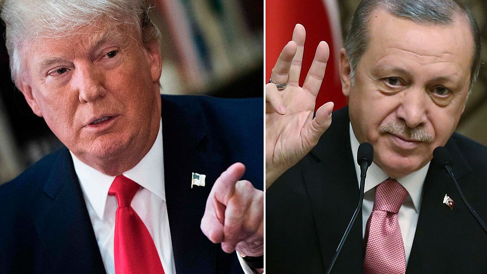 USA:s och Turkiets respektive presidenter Trump och Erdogan.