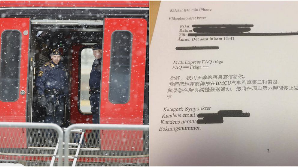 Bombhotet mot MTR Express i februari var skrivet på kinesiska visar ett dokument som tidningen GT begärt ut.