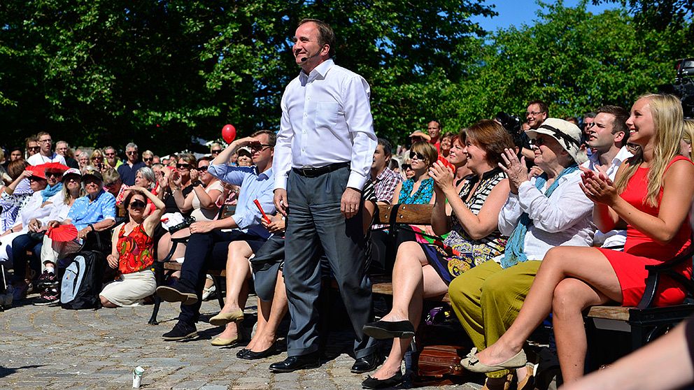 En glad Stefan Löfven kan konstatera att hans parti fick mycket uppmärksamhet i Almedalen