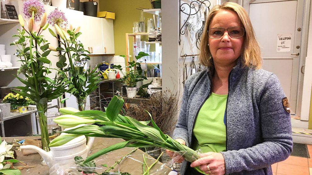 Anna Lindh jobbade i blomsteraffären i Färjestaden när strömmen försvann.