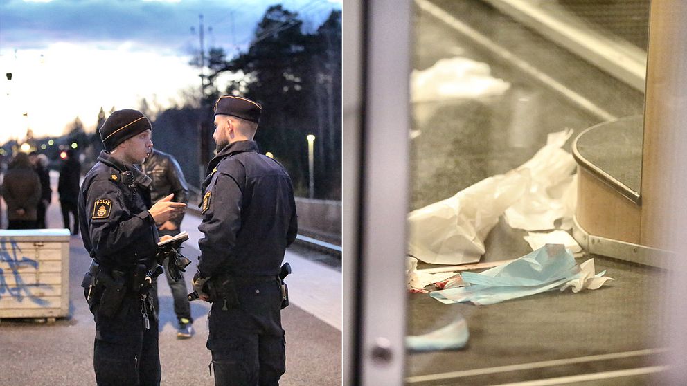 Bilder inifrån tåget visar blodigt kaos från knivattacken. Polisen förhör nu de 80 vittnen som såg vad som hände.