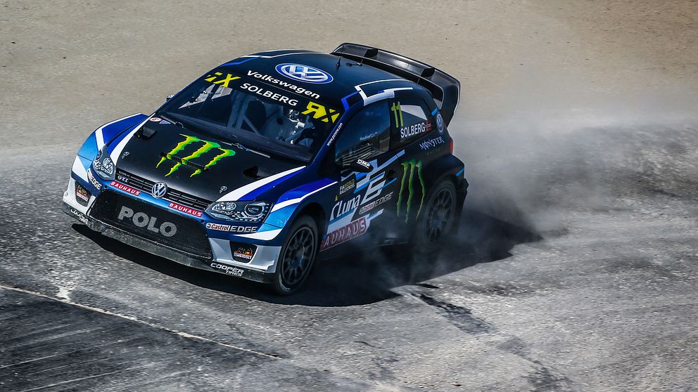 Petter Solberg vann kvalet inför dagens VM-tävling i rallycross i Portugal.