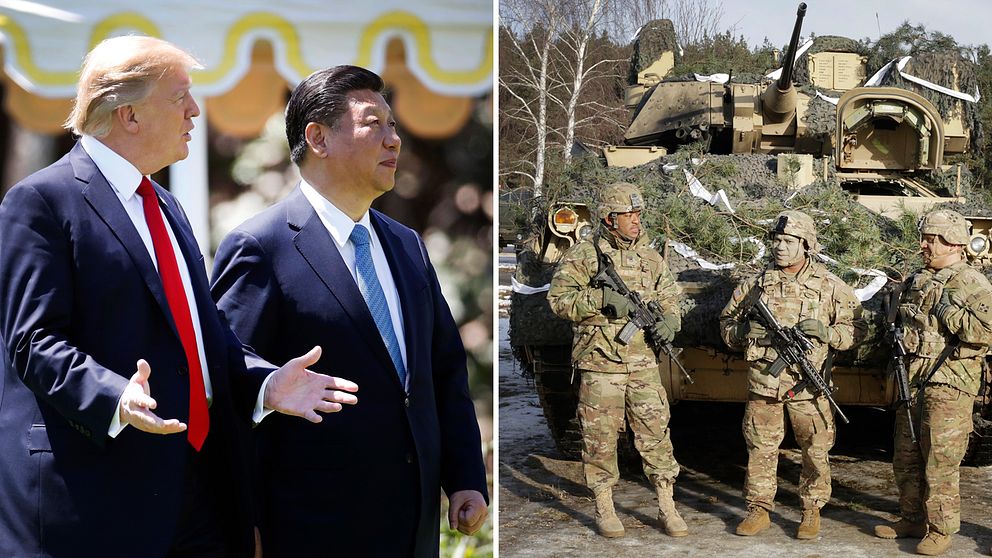 USA:s president och Kinas president Xi Jinping – ledare för de länder i världen som lägger mest pengar på vapen