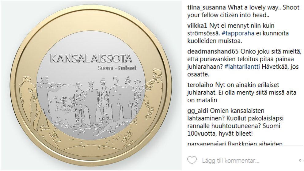 Finska myntverkets nya jubileumsmynt väcker kritik.
