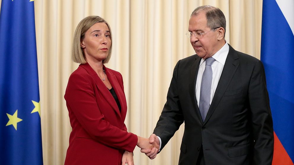 EU:s utrikeschef och Rysslands utrikesminister.