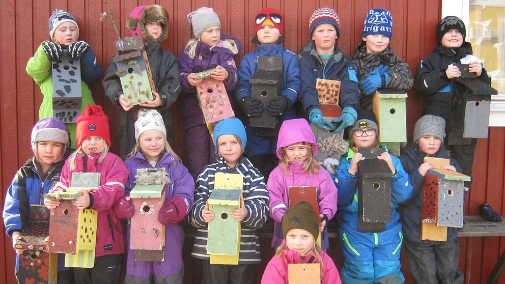 Förskoleklass i Löa som fått pris av Naturskyddsföreningen