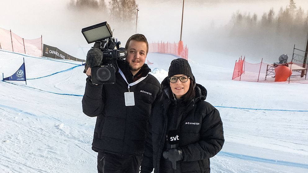 SVT:s reportrar Markus Dahlberg och Cecilia Eriksson Granér.