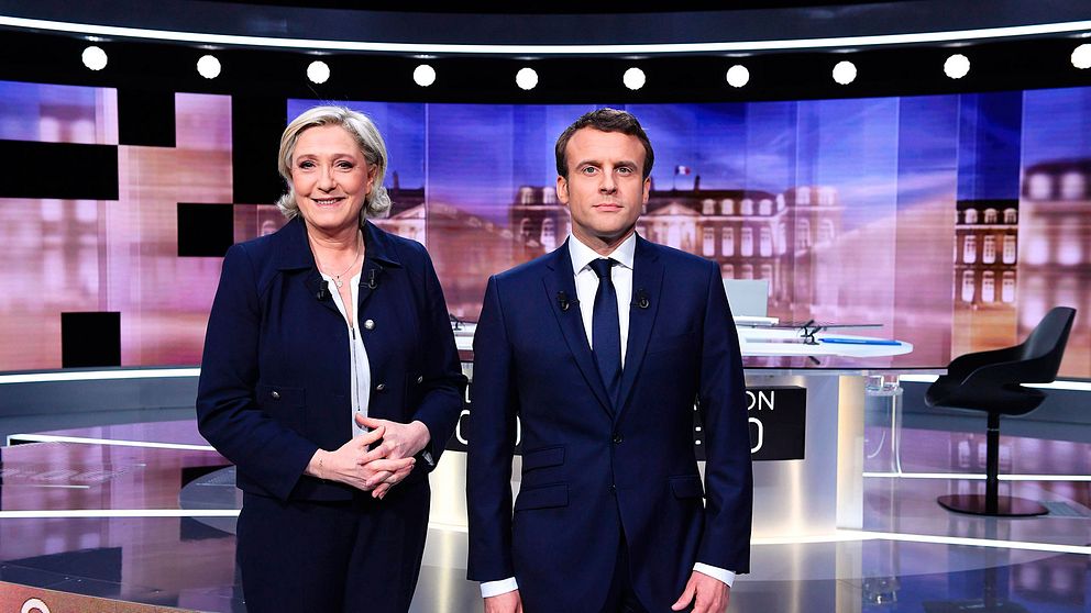 Marine Le Pen och Emmanuel Macron