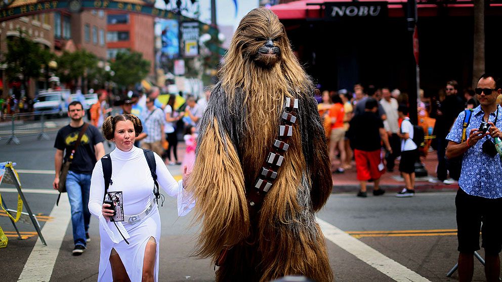 ”Leia” och ”Chewbacca” på San Diegos gator.