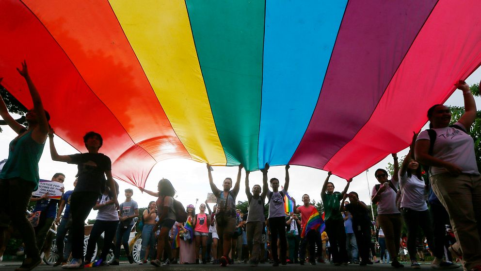 En prideparad i Filippinernas huvudstad Manila (Arkivbild)