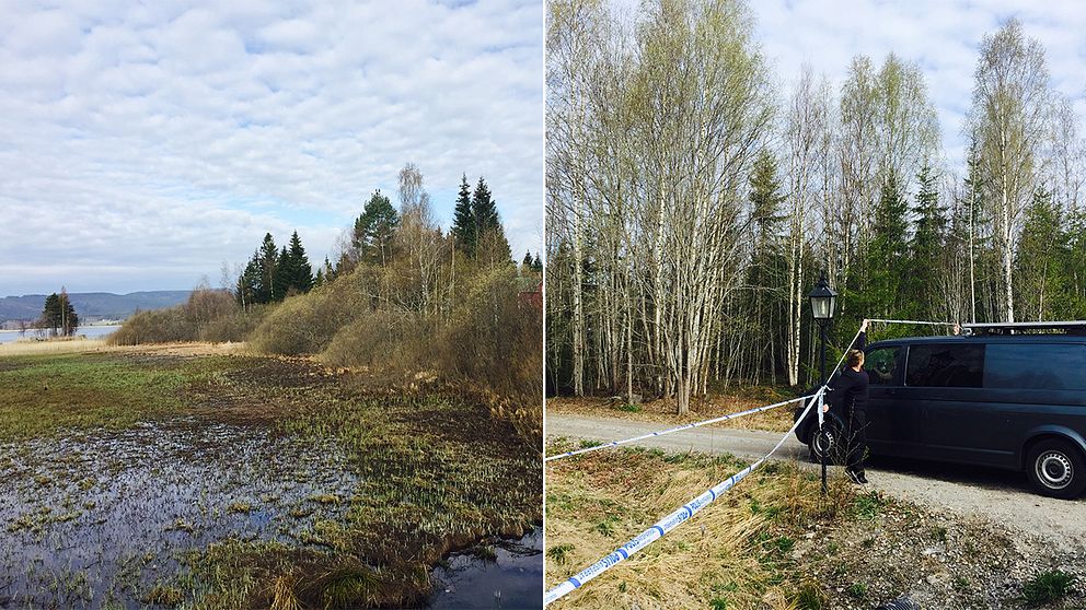 Området där kroppen hittades ligger vid en sjö. Vid halv nio på morgonen kom kriminaltekniker till platsen.