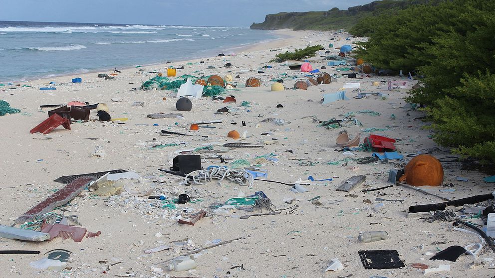 18 ton plast hittades på korrallön Henderson Island.