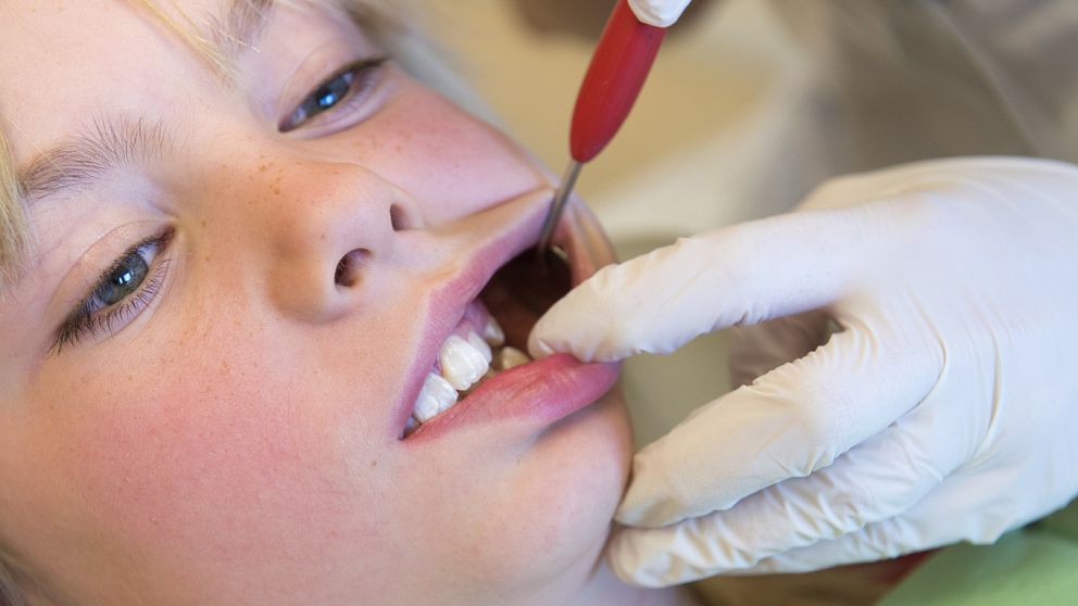 Barn får tänderna undersökta