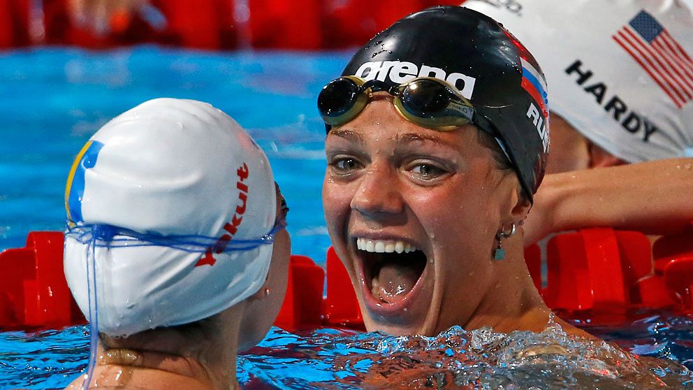Ryskan simmerskan Julia Epimova när hon 2013 tog medalj i EM.