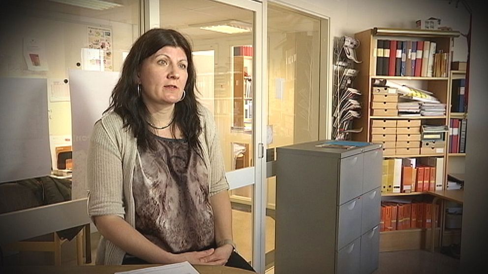 Sandra Wahlström på Lärarförbundet i kontorsmiljö.