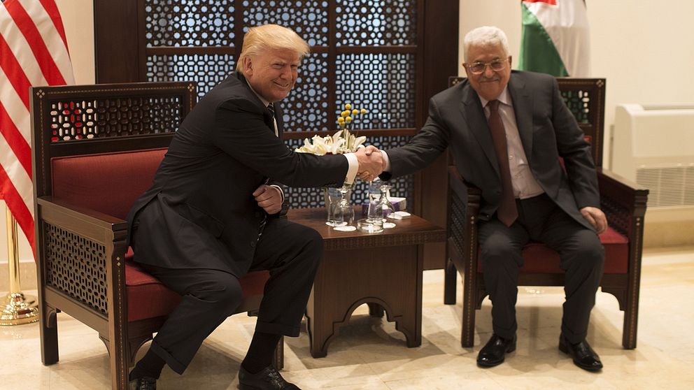 Trump och palestiniernas president Abbas i Betlehem