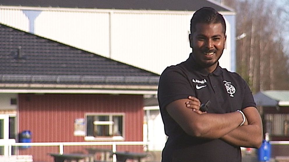 Afnan Khabiri tränare i fotbollsklubben Jokkmokks SK.