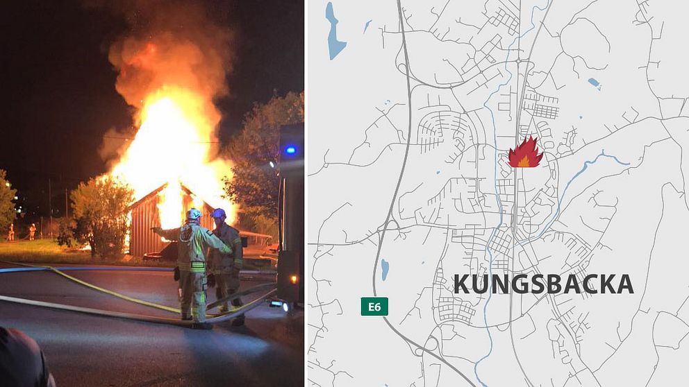 Villabrand i Kungsbacka, Gamla Göteborgsvägen, misstänkt mordbrand
