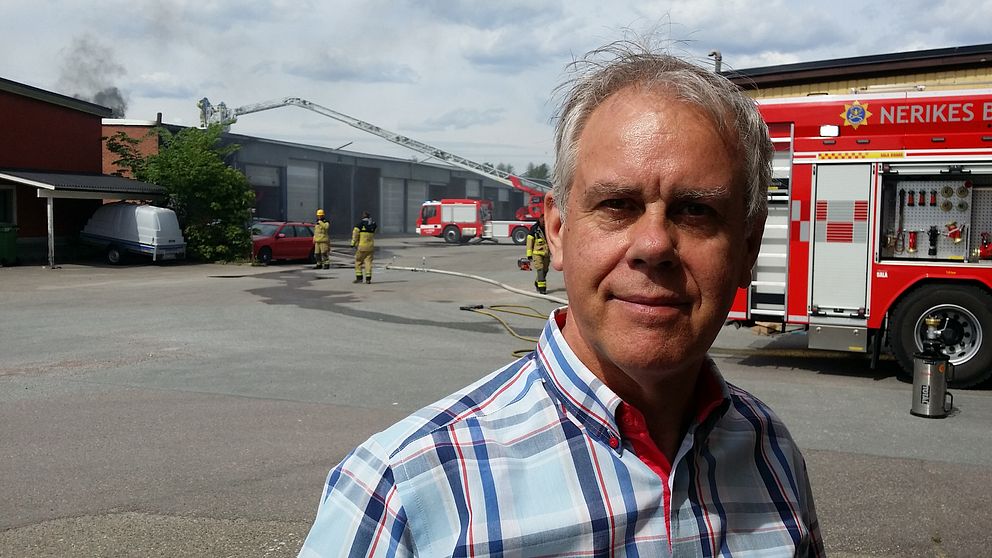 Jan Lund blev ögonvittne till garagebranden på Holmens industriområde.