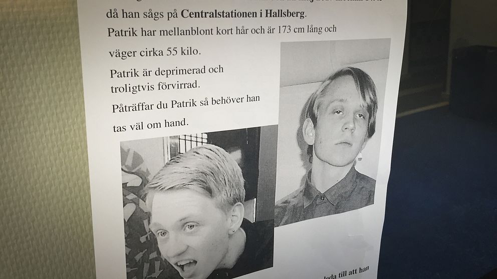 Sökarbetet efter 22-åriga Patrik fortsätter i Hallsberg
