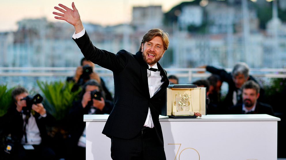 Ruben Östlund med sin guldpalm för filmen The square