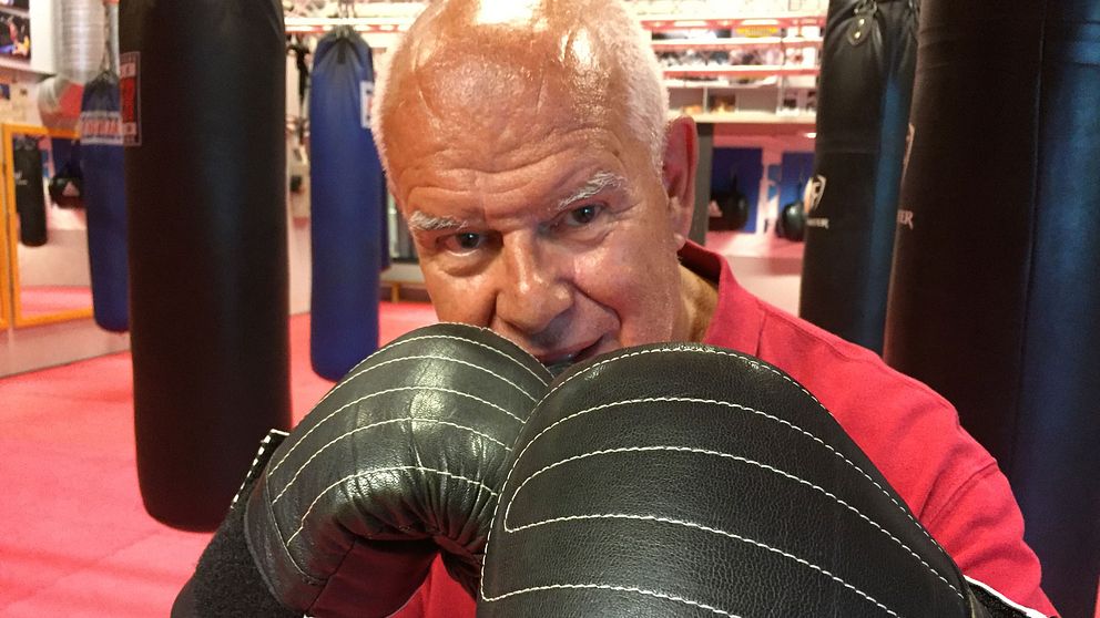 Lennart Nordengren tränar boxning.