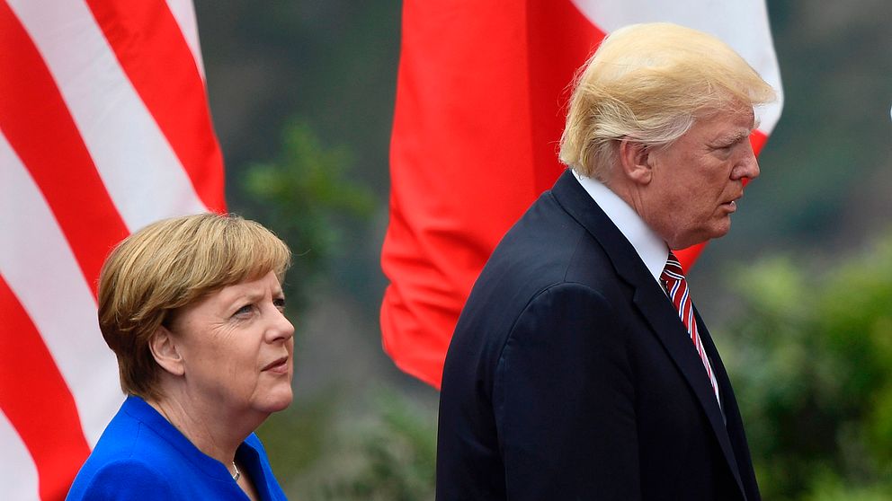 Tysklands förbundskansler Angela Merkel och USA:s president Donald Trump
