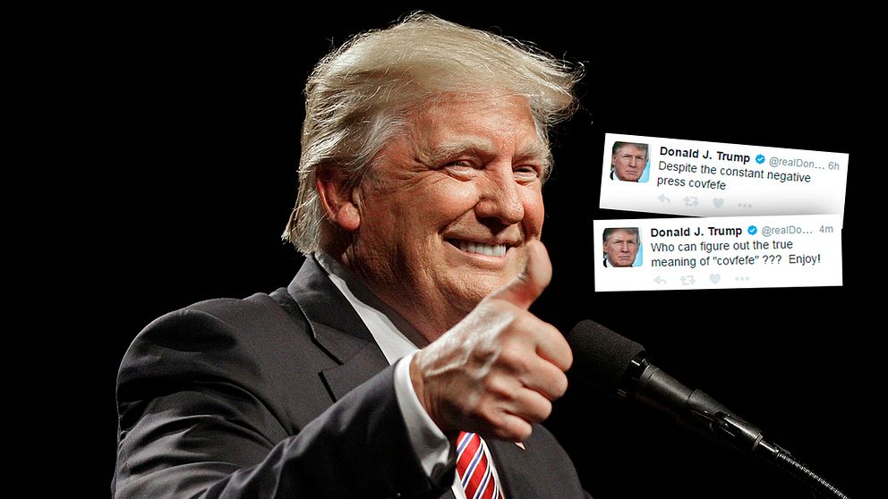 Donald Trump råkade skicka ett felstavat tweet – sex timmar senare upptäckte han det och skojade om felskrivningen.