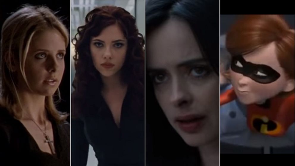 Buffy the vampire slayer, The Black Widow, Jessica Jones och Elastigirl.