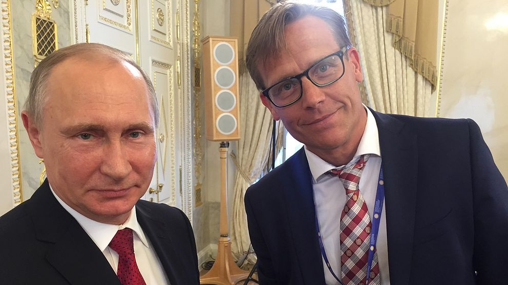 Rysslands president Vladimir Putin tillsammans med Jonas Eriksson.