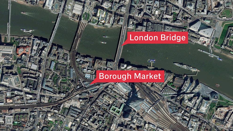 TV: Se hur nattens terrordåd vid London Bridge och Borough market utvecklade sig.