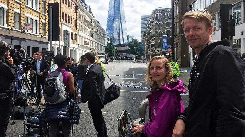 Enrico Selk och Luisa Abraham, turister från Berlin på besök i London.