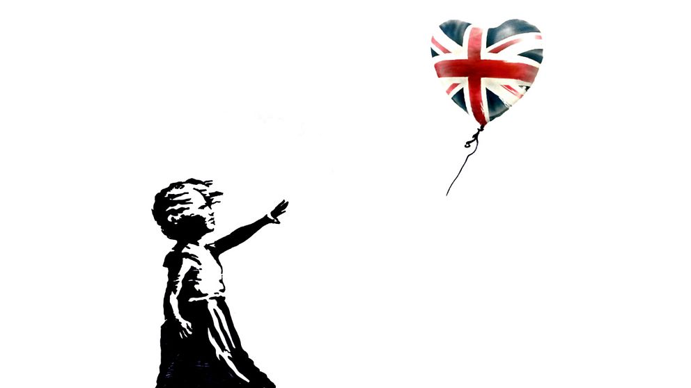 Den anonyma gatukonstnären Banksy är inte konservativ