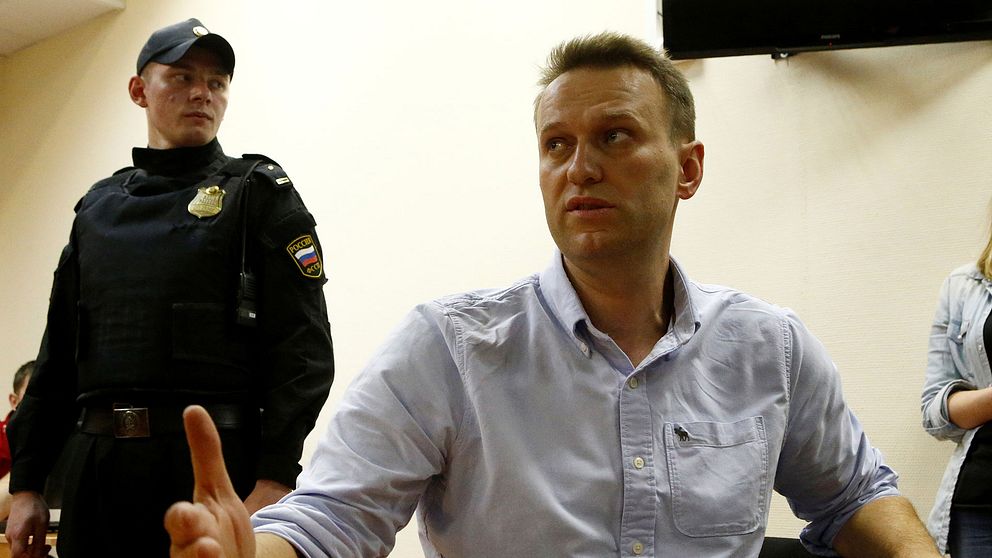 Alexej Navalnyj under rättegången den 12 juni.