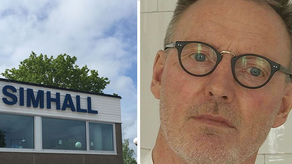 Bild på simhallen vid porträtt på fd simhallschef Lars Thidholm.