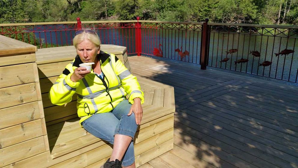 Anna Pettersson på strandterass