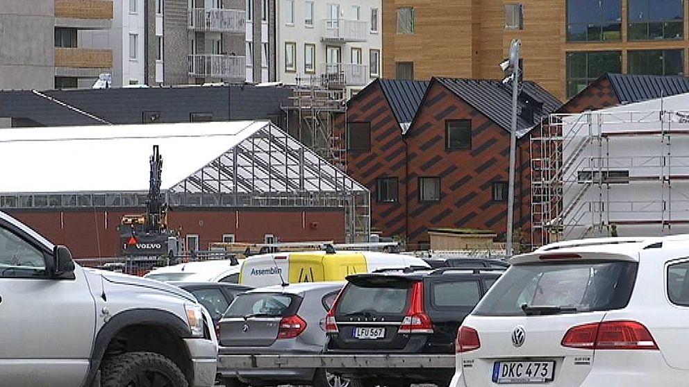 Byggarbetsplats i Vallastaden i Linköping