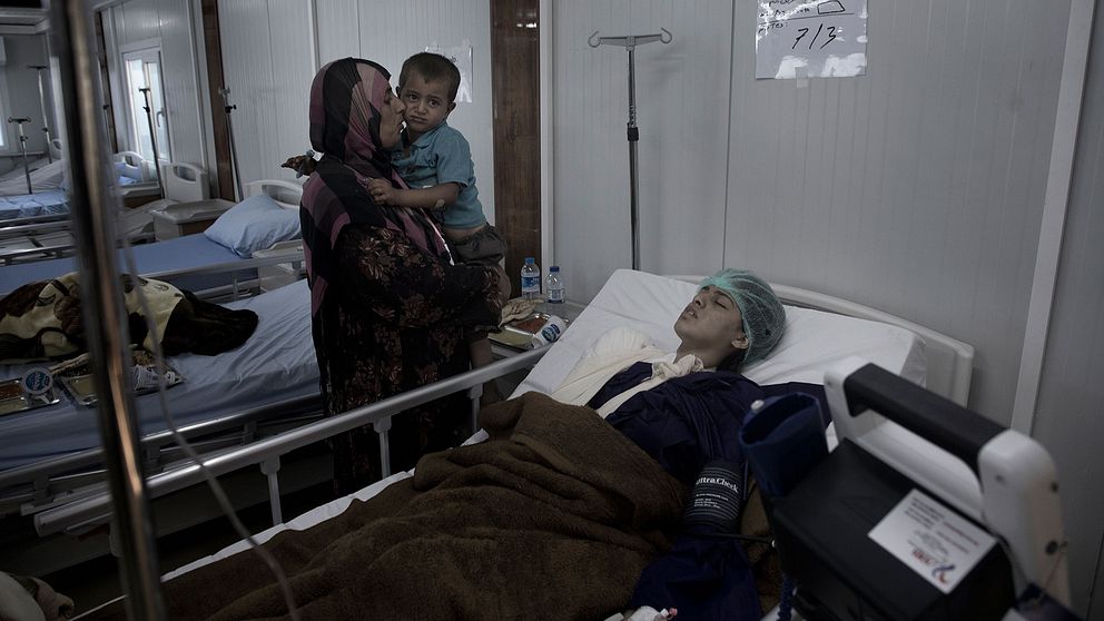 Duaa al Jubory på sjukhus i Mosul.