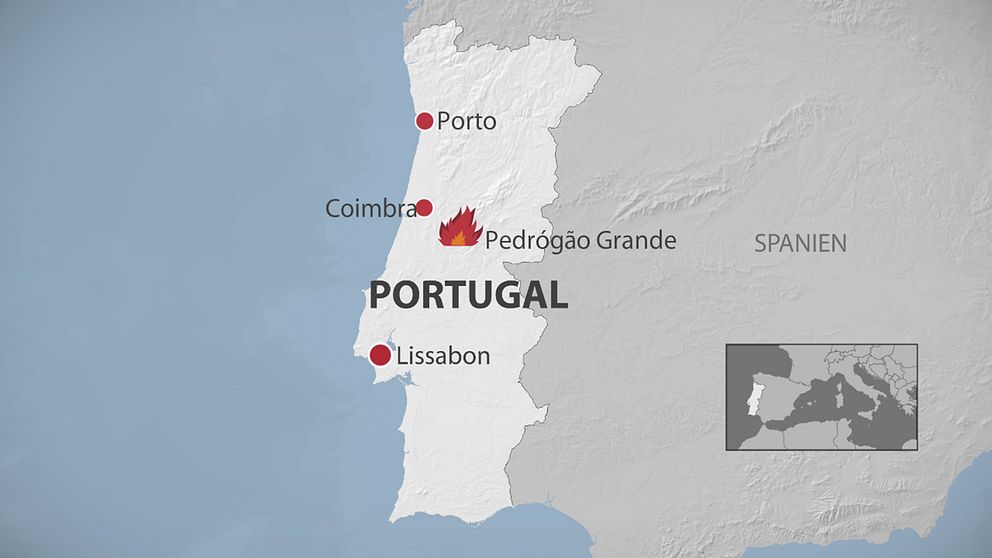 Karta över brädnerna i Portugal