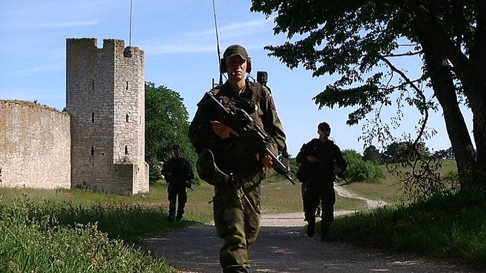 Soldater på övning i Visby