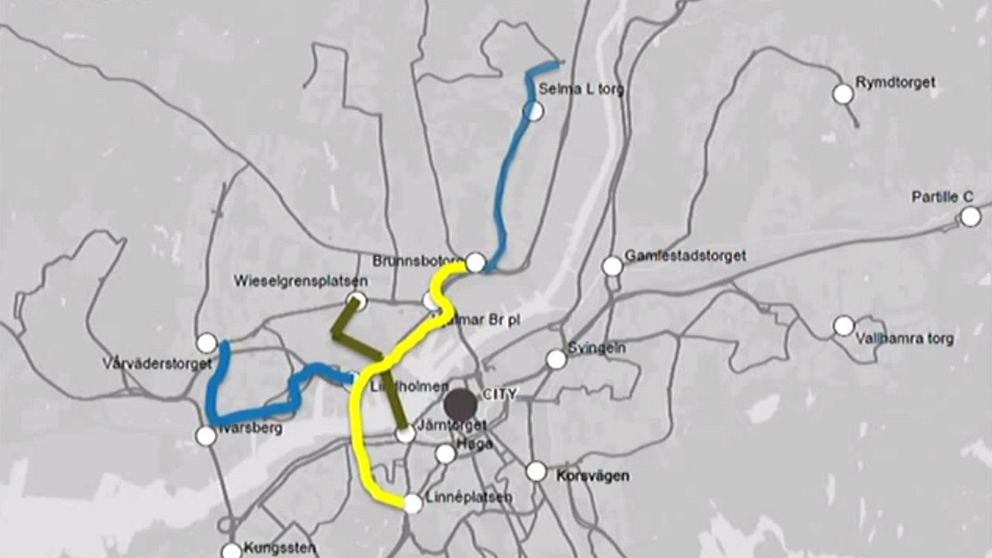 Ny kollektivtrafikkarta för Göteborg.