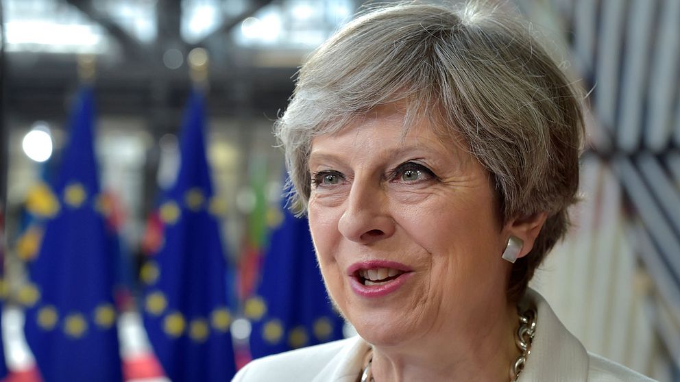 Theresa May på EU-toppmötet i Bryssel.