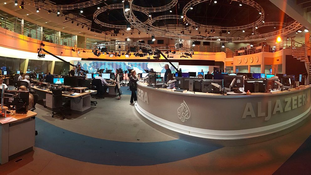 Tv-kanalen al-Jazeeras redaktion i Doha i Qatar.