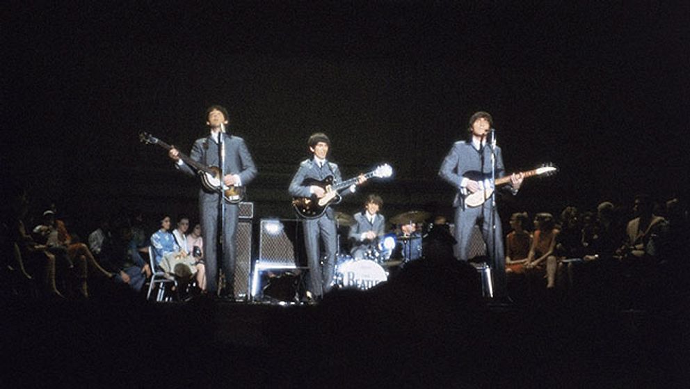 The Beatles vid en spelning i New York 1964.