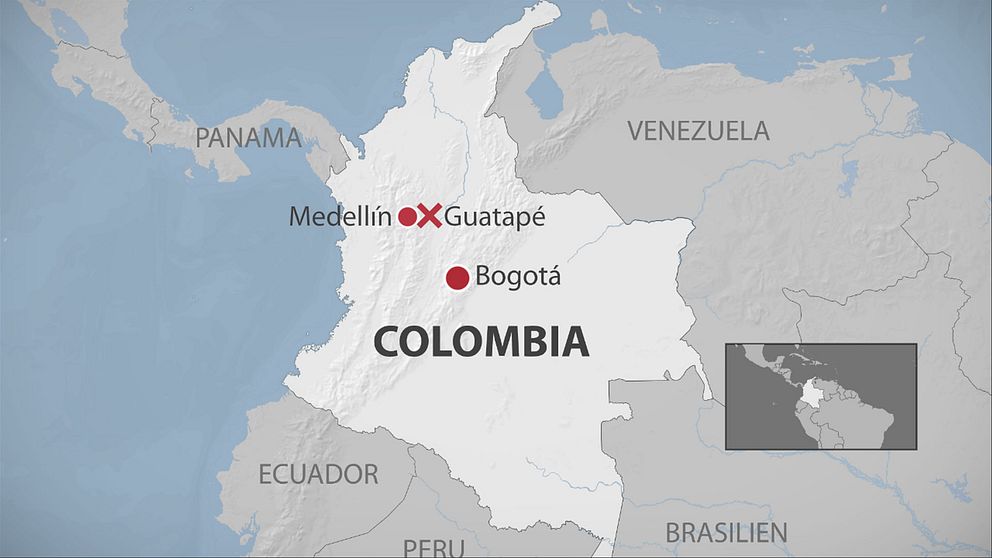 Guatapés läge i Colombia